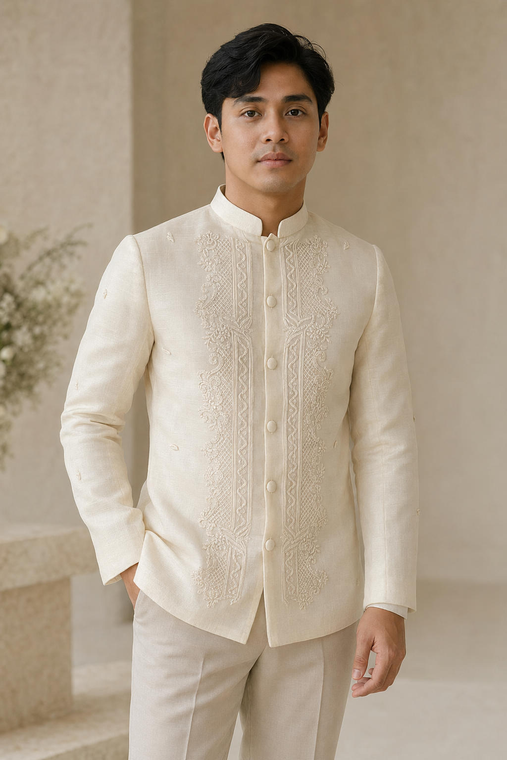 Hand Made Piña Silk Coat Barong Chen