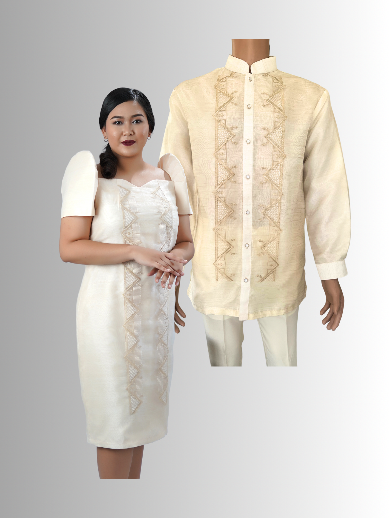 Couple Barong in Piña Organza