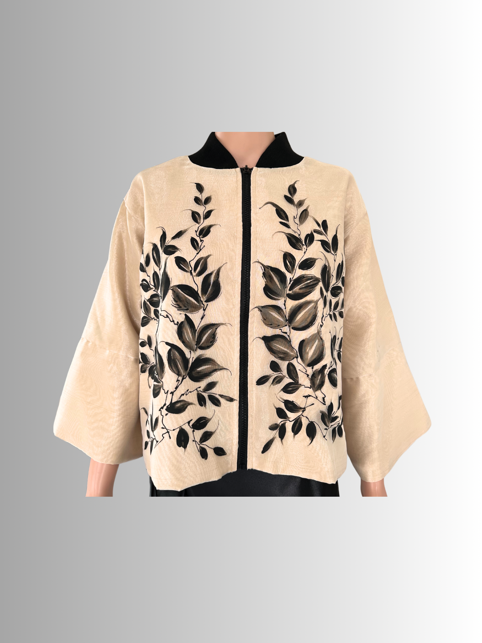 Blouse Kimona Hand Paint Organza