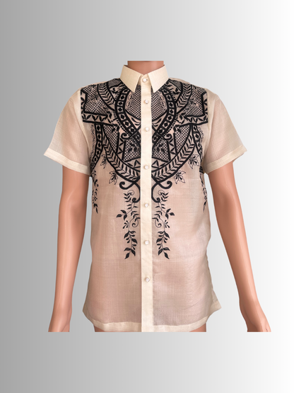 Barong Short Sleeve Solome Piña cocoon