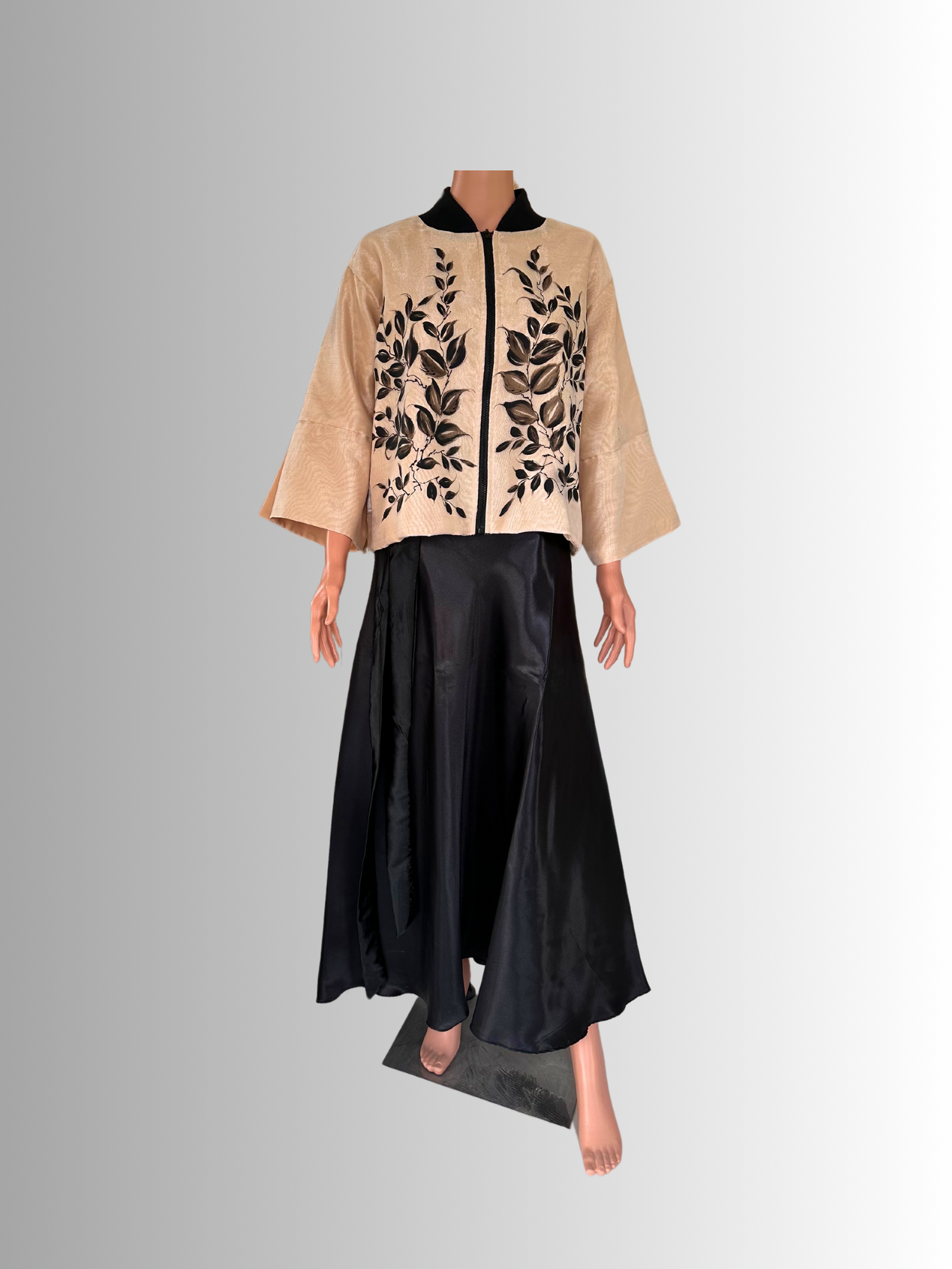 Blouse Kimona Hand Paint Organza