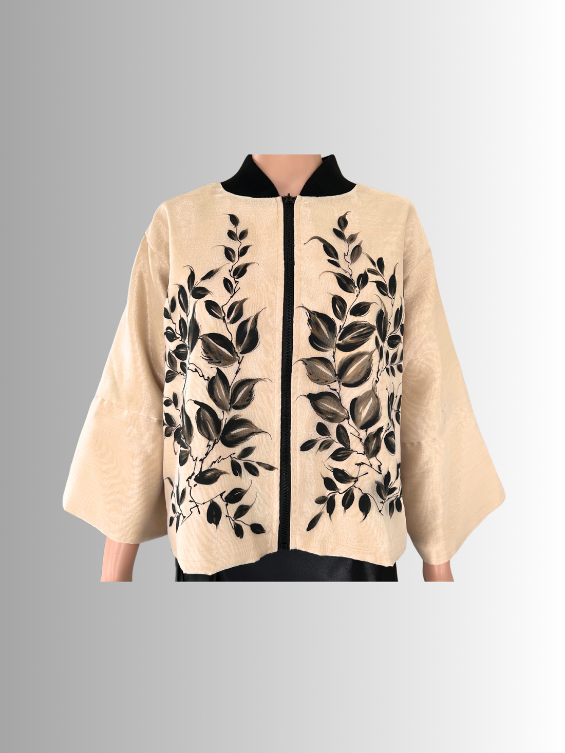 Blouse Kimona Hand Paint Organza