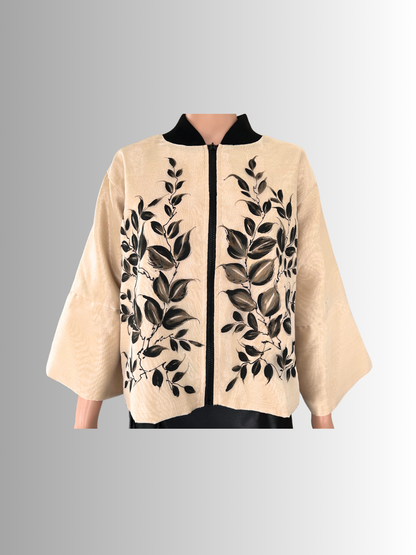 Blouse Kimona Hand Paint Organza